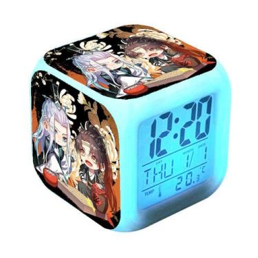 Imagem de Despertador digital LED Hualongji Square 8x8x8cm ABS - yiweisai