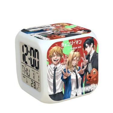 Imagem de Despertador Motosserras Mans Anime Digital LED 8x8x8cm - yiweisai