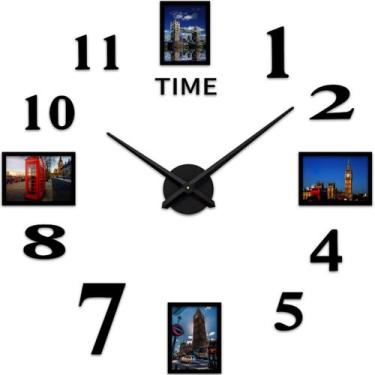 Imagem de Relógio de parede DIY Vinyl Record Anime Preto 29,5 cm Acrílico - yiwe