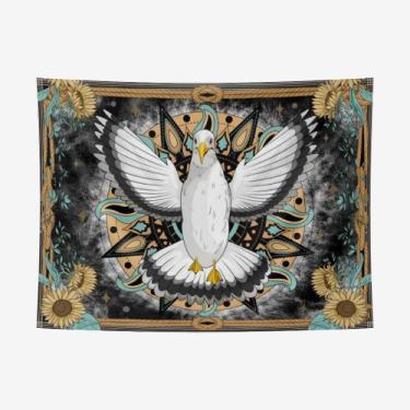 Imagem de Tapeçaria de parede Peace Dove, microtecido, 150x100cm, decoração de q