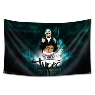 Imagem de Tapeçaria Tupacs Flag Art Anime Wall Pendure 90x150cm - yiweisai