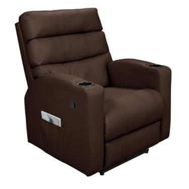 Imagem de Poltrona Cadeira Reclinável Florença Império Estofados Zero Wall Papai Sala Descanso Corano (Marrom)