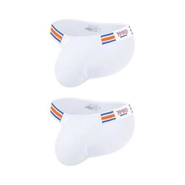 Imagem de Cuecas Masculinas De Algodão Listradas Azul Marinho, Modelo Biquíni De