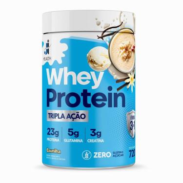 Imagem de Whey Protein com Creatina e Glutamina 720g Health Whey Tripla Ação-Unissex