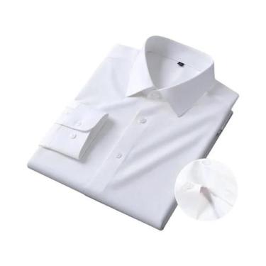 Imagem de Camisa Masculina Slim Fit De Fibra De Bambu Manga Longa Antirrugas Sem