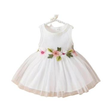 Imagem de Vestido Infantil Sem Mangas com Patchwork Floral - Estilo Delicado par