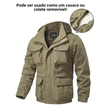 Imagem de Jaqueta Masculina Impermeável Com Capuz Removível, À Prova De Vento, C