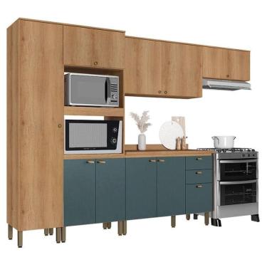 Imagem de Cozinha Modulada Finesse Composição 23 Capuccino Azul - Thb