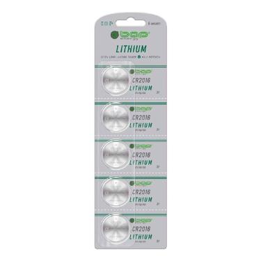 Imagem de Bateria CR2016 3V Lithium BAP Blister 5 Pilhas Longa Duração