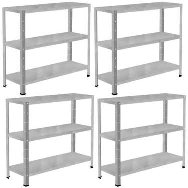 Imagem de 4 Estante Para Livros Sala Loja Quarto Estoque Almoxarifado Escritório