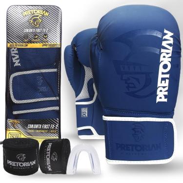 Imagem de Kit Luva De Boxe Muay Thai First Fx2 Bandagem + Bucal + Bolsa - Pretorian-Unissex