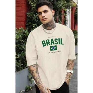 Imagem de Camiseta Masculina Brasil Rio de Janeiro Copa 2026 Malha Algodão Básica Estilosa do P ao G1-Masculino