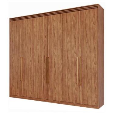 Imagem de Guarda Roupa Carolina 6 Portas com Espelho Interno MDF - Panan, Cinamo