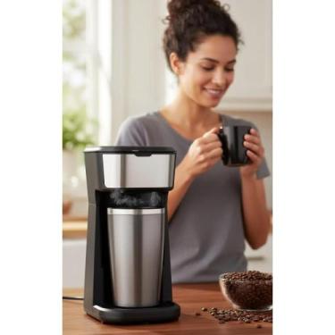 Imagem de Cafeteira Inox 2 em 1 c/ Copo Térmico - Café P/ Viagem - Congratulatio