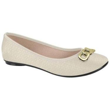 Imagem de Sapatilha Feminina Bico Redondo Napa Branco Off Moleca 5726.114-Feminino