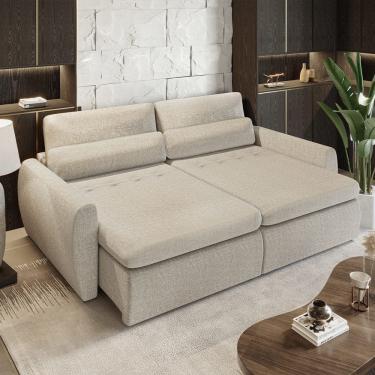 Imagem de Sofá Cama Orgânico Multifuncional Charlie 2,10m com Almofadas Soltas Conforto Anatômico...