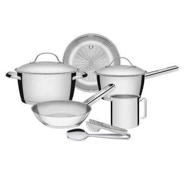 Imagem de Jogo Panelas Allegra 5 Peças com Fervedor Colher e Pegador Tramontina