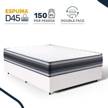 Imagem de Cama Box com Colchão de Espuma D45 Double Face Territory Hellen Casal 138cm