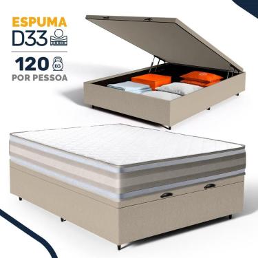 Imagem de Cama Box Baú com Colchão de Espuma D33 Double Face Territory Hellen Casal 138cm