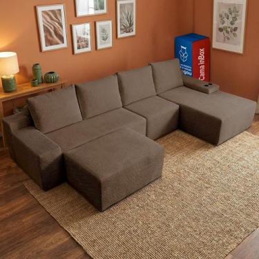 Imagem de Sofá Modular Evo de 4 Lugares com apoio Chaise Dir Evo. Four 3,40m Boo