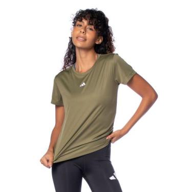 Imagem de Camiseta Feminina Adidas Treino Básica Verde, Verde, P