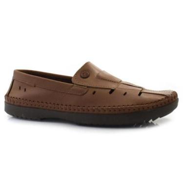 Imagem de Sapatilha de Couro Masculina Free Way Logan, Marrom, 42
