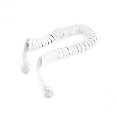 Imagem de Cabo de Telefone NWT Pino Americano para Aparelhos Fixos com 1,8M Espiral Branco 1 Unidade
