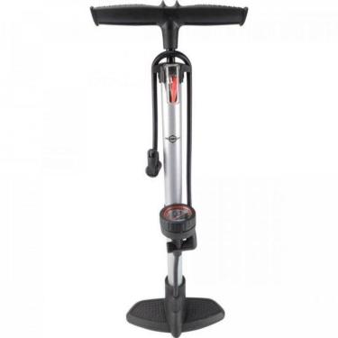 Imagem de Bomba de Ar Manual Vertical Premium Brasfort [F002] para Encher Bolas, Pneus de Carros e Bicicletas com Manômetro e Base