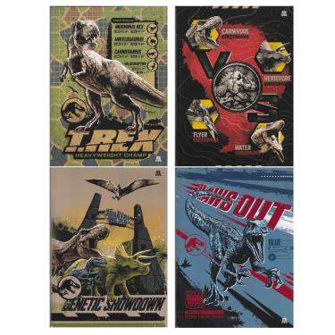 Imagem de Caderno Costurado Capa Dura São Domingos Jurassic World Animativa 80 Folhas Pautadas 1 Matéria 200X275MM