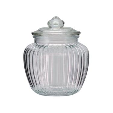 Imagem de Pote Baleiro Vidro Canelado Redondo Tampa Hermética 1400ml - Tuut - Ya
