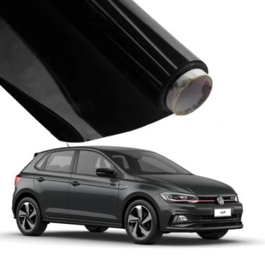 Imagem de Película Automotiva para Vidros Modelo Profissional Insulfilm Volkswagen Polo G70 Preto com Proteção Solar e Privacidade
