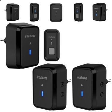 Imagem de Campainha Sem Fio Intelbras CIB 101S Kit 3 Ambientes Com 3 Receptores 