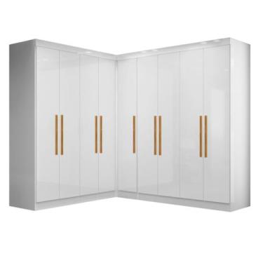 Imagem de Guarda-roupa Modulado de Canto 9 Portas e 4 Gavetas Paris - Maxel