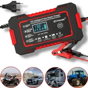 Imagem de Carregador de Bateria Carro Moto 12V Automático Inteligente com Displa