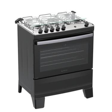 Imagem de Fogão 5 Bocas Atlas Agile UP Tripla Chama, Preto, Bivolt