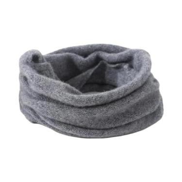 Imagem de Cachecol Tubular Feminino De Lã Merino Quente Para Inverno, Com Design