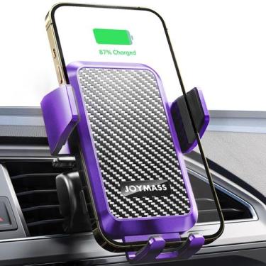 Imagem de Carregador de carro sem fio JOYMASS 15W Auto Clamping Vent Mount Purpl
