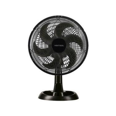 Imagem de Ventilador Oscilante Eco Mesa 30cm Turbo 220V Ventisol, Preto, 220V