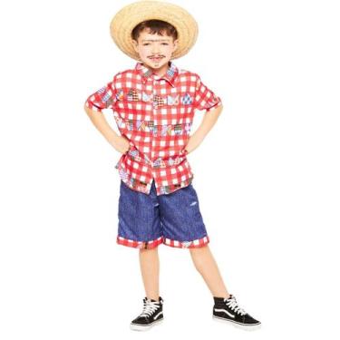 Imagem de Camisa Infantil para Festa Junina Menino Listrada Rastapé - SUPER, GG