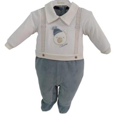 Imagem de Macacão Longo Luxo Plush Bebê Menino Paraiso Bordado 12948, Verde petr