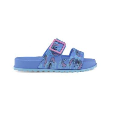 Imagem de Chinelo Slide Infantil menina Disney Stitch 23198 Grendene, 31, Azul, 