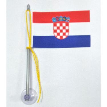 Imagem de Mini Bandeira Croácia C/ Ventosa Poliéster (5,5cm X 8,5cm) - SP Bandei