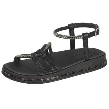 Imagem de Sandália Feminina Flatform Papete Tendência Conforto Moleca, Preto, Bl