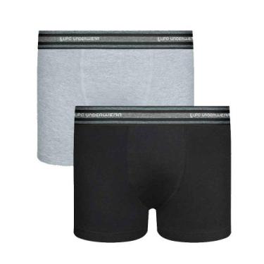 Imagem de Kit com 02 Cuecas Lupo KM Boxer Infantil 141-088, Branco, Azul, M