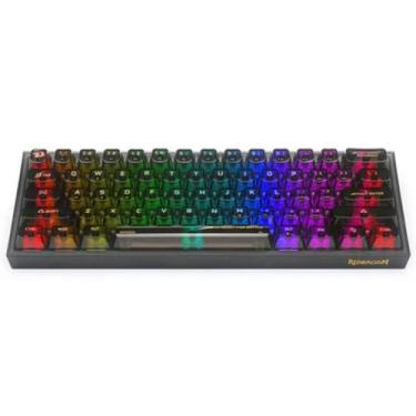 Imagem de Teclado Gamer Mecânico Redragon Fizz Clear Preto K617CTB RGB