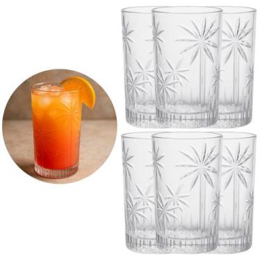 Imagem de Kit 6 Copos Alto Palm Tree 360ml Luxo em Cristal Ecológico - Wolf