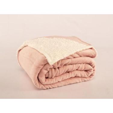 Imagem de Cobertor sherpa para bebê 0,80m x 1,00m - BORGON, rose
