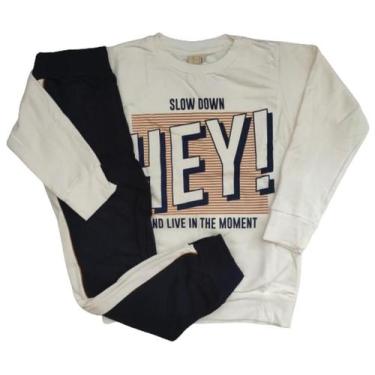 Imagem de Conjunto moletom felpado menino inverno - moda - Hrradinhos, Bege, 4