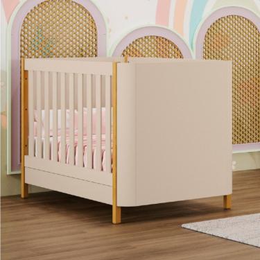 Imagem de Berço Multifuncional Curvo Mini Cama Olivia em MDF Off White Carolina Baby