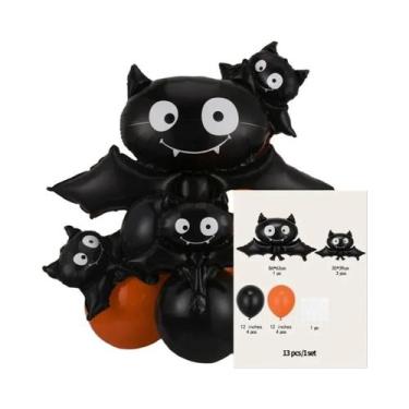 Imagem de Conjunto De Balões De Halloween 12/13 Peças Em Preto E Laranja, Látex,